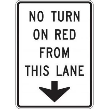 Accuform INTERSECTION SIGN NO TURN ON RED FRR487HP FRR487HP